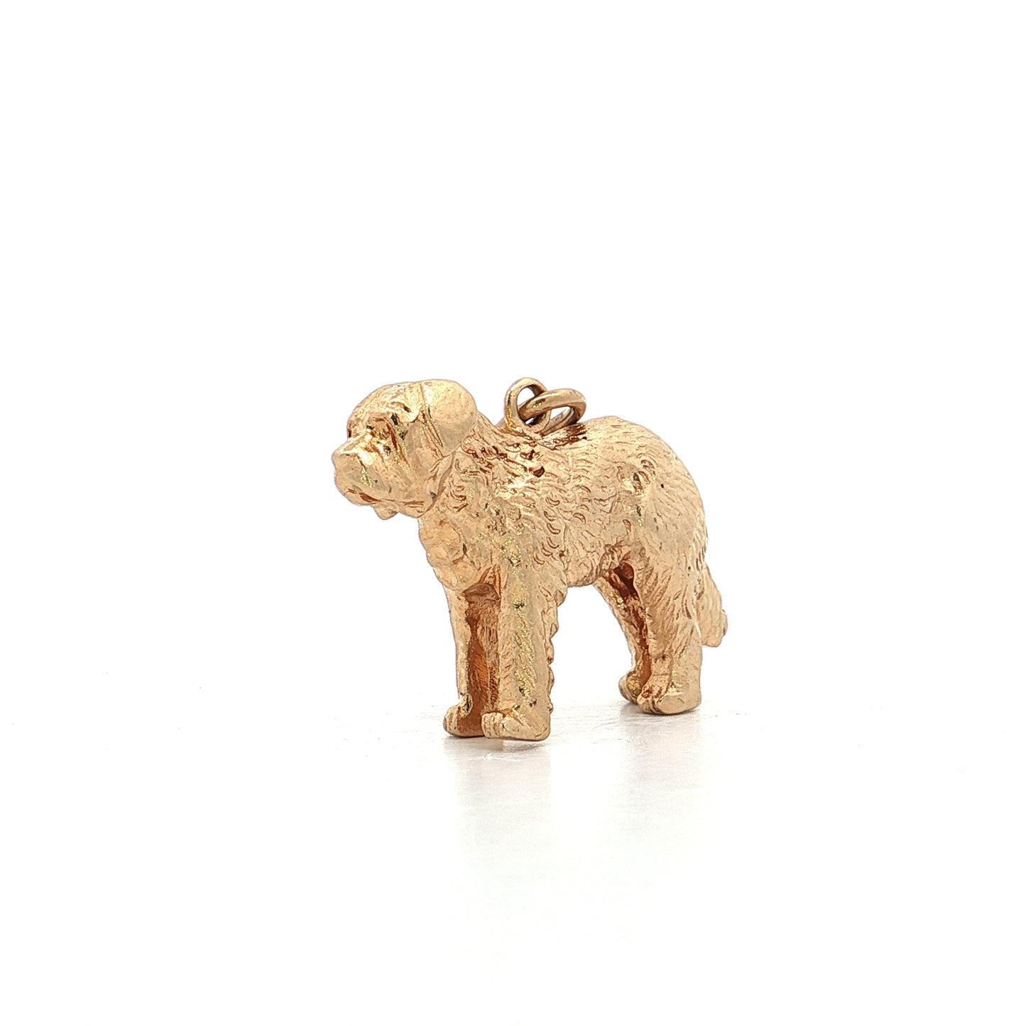 Saint Bernard Dog Charm 14k Yellow Gold