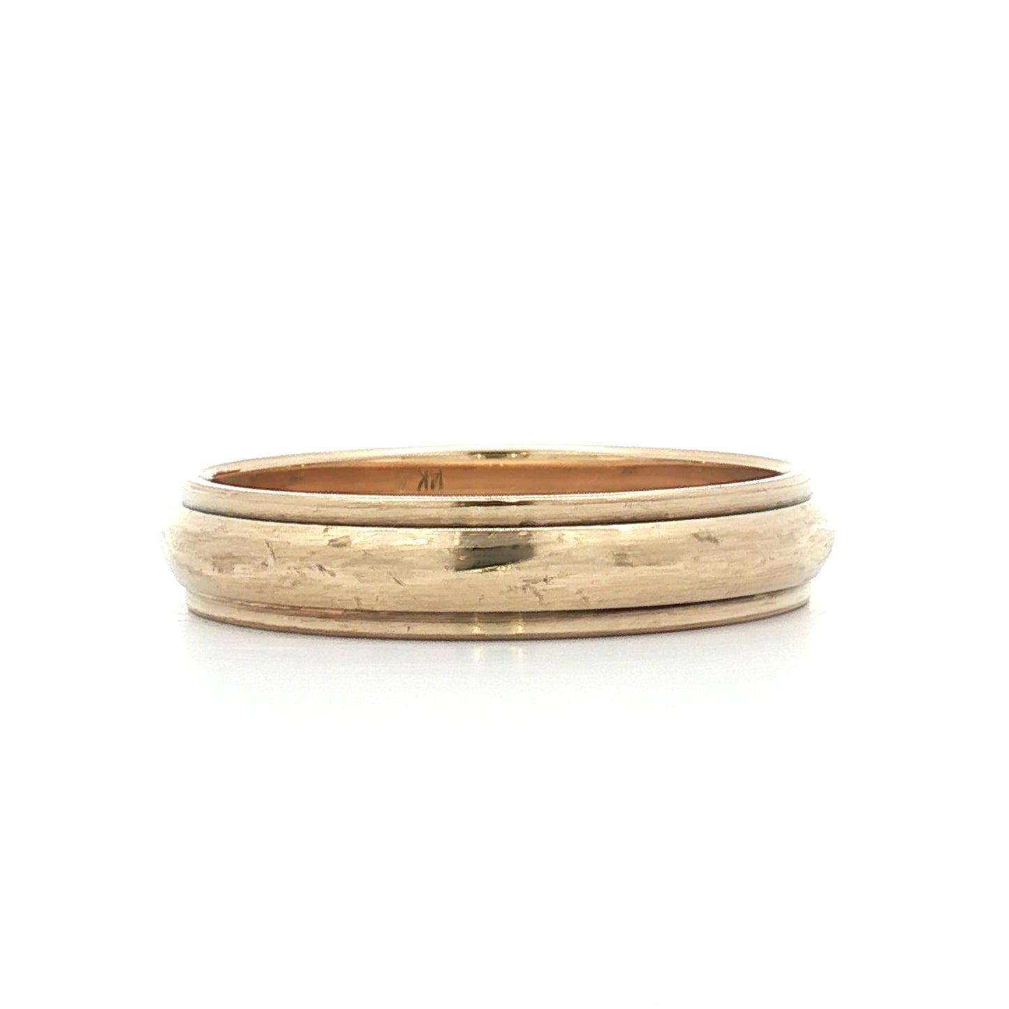 Vintage Mens 5mm Step Edge Wedding Band 14k