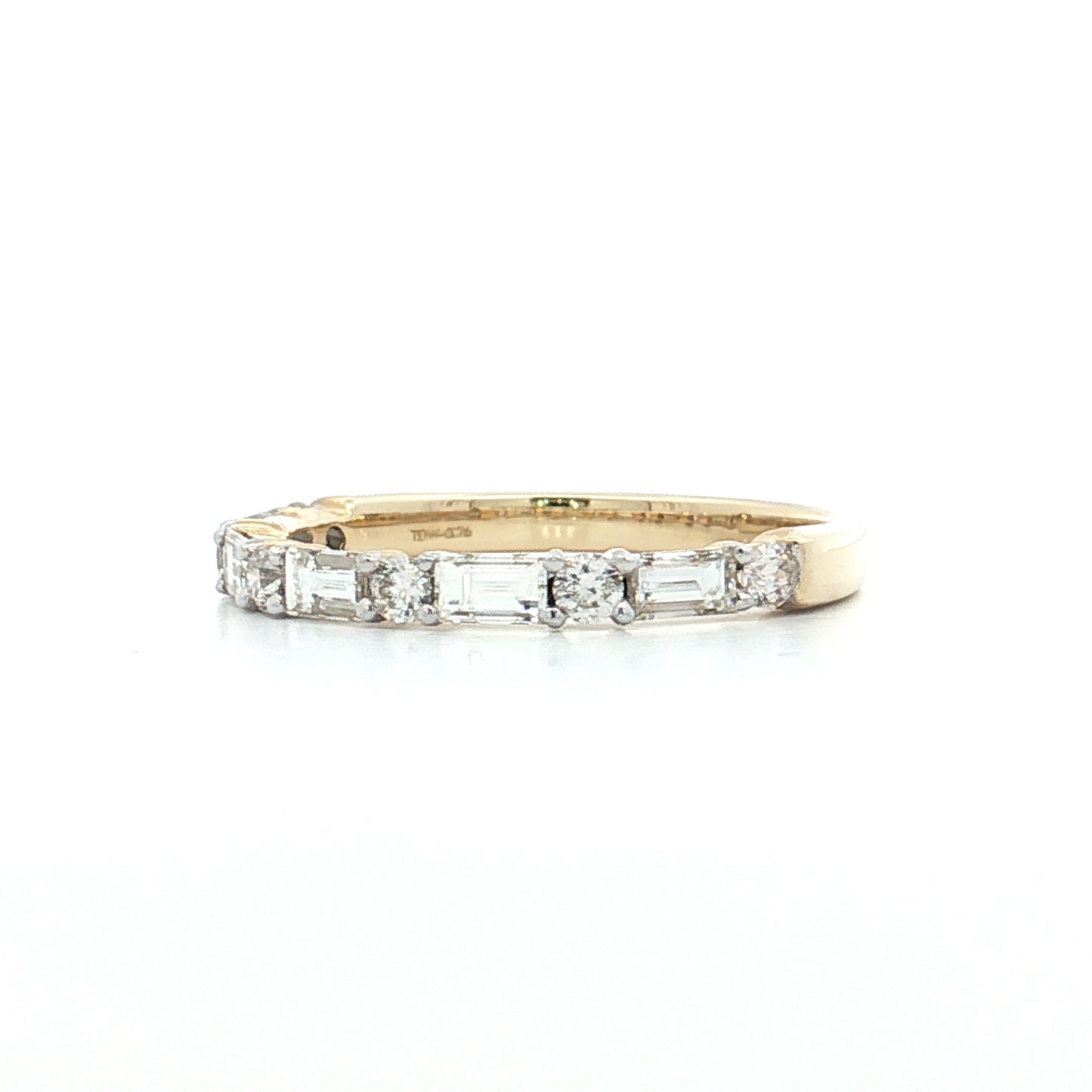 .76 Baguette & RBC Diamond Wedding Band 14k Yellow Gold