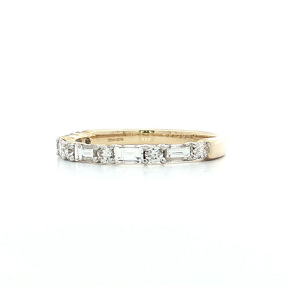 .76 Baguette & RBC Diamond Wedding Band 14k Yellow Gold