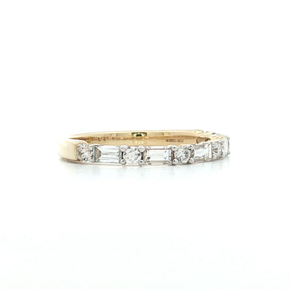 .76 Baguette & RBC Diamond Wedding Band 14k Yellow Gold