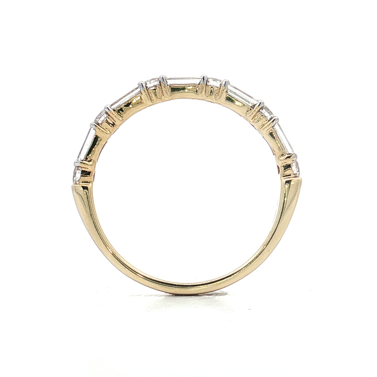 .76 Baguette & RBC Diamond Wedding Band 14k Yellow Gold