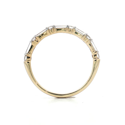 .76 Baguette & RBC Diamond Wedding Band 14k Yellow Gold