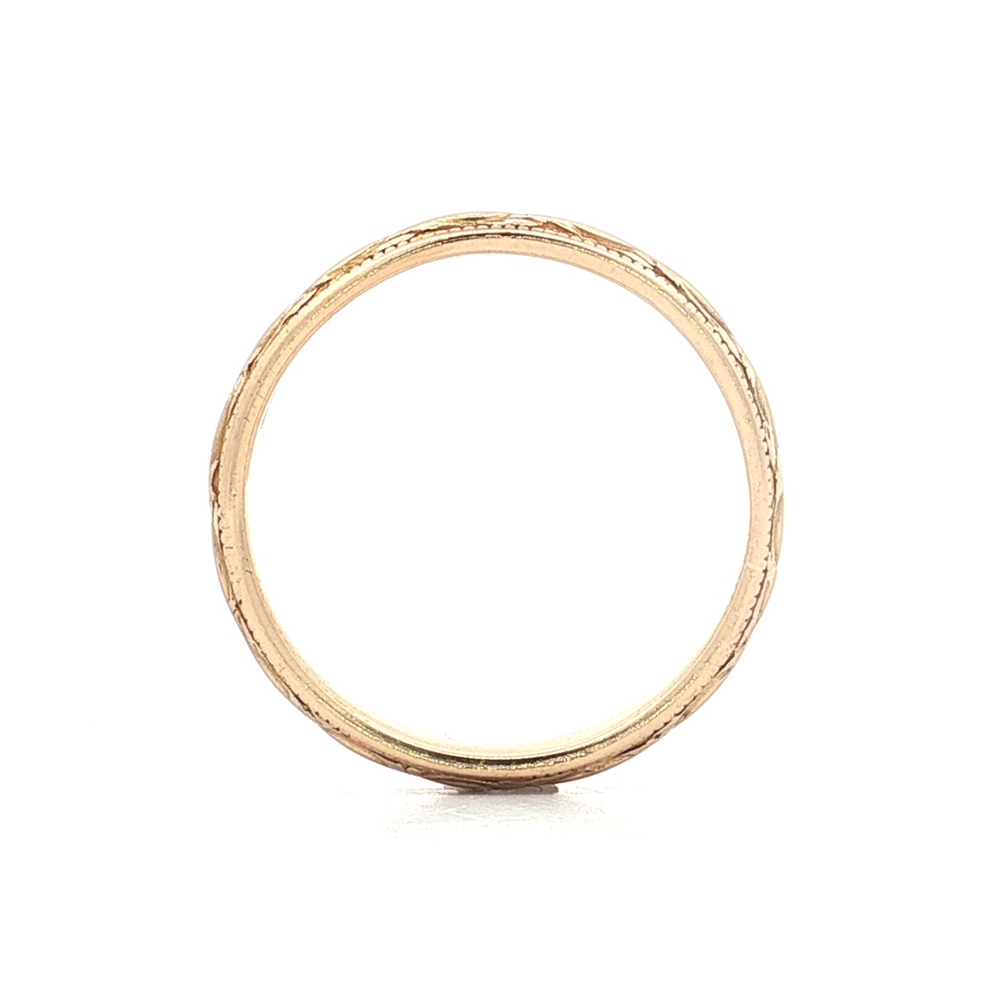 Antique Art Deco Engraved Wedding Band 18k