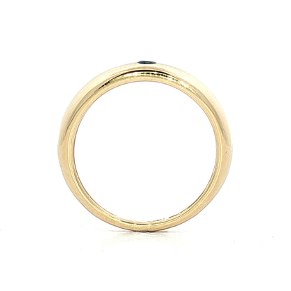 .12 Flush Set Blue Sapphire Stacking Ring 14k