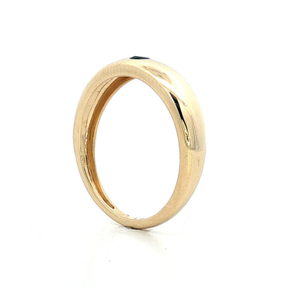 .12 Flush Set Blue Sapphire Stacking Ring 14k