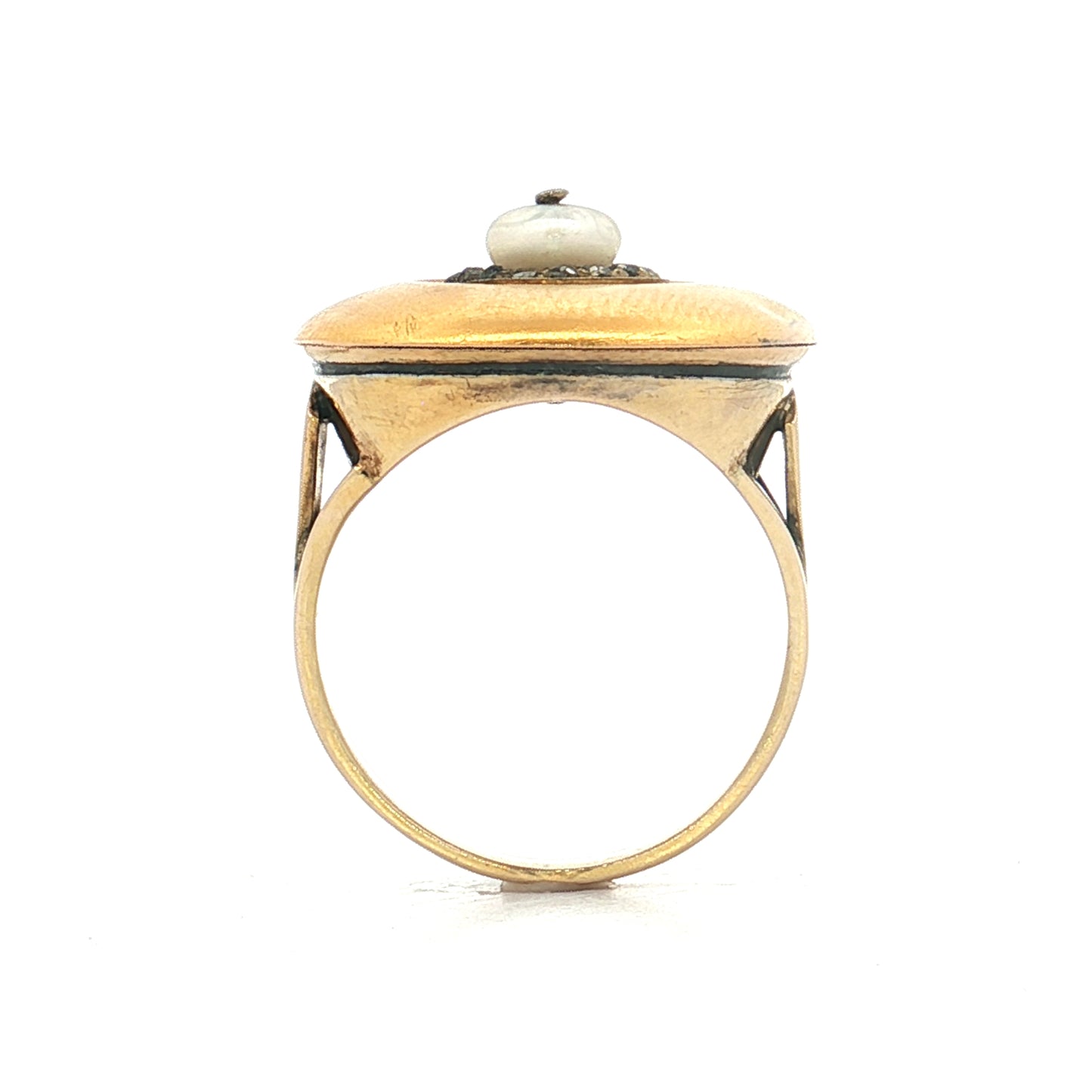 Vintage Victorian Pearl & Diamond Cocktail Ring 14k