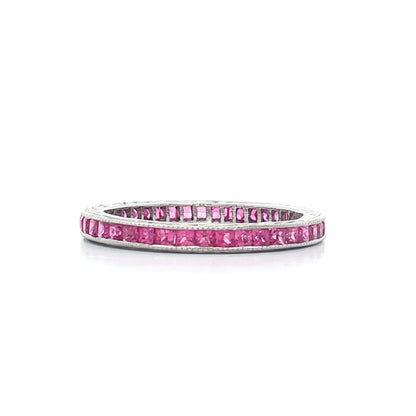 .86 French Cut Pink Sapphire Eternity Band 18k