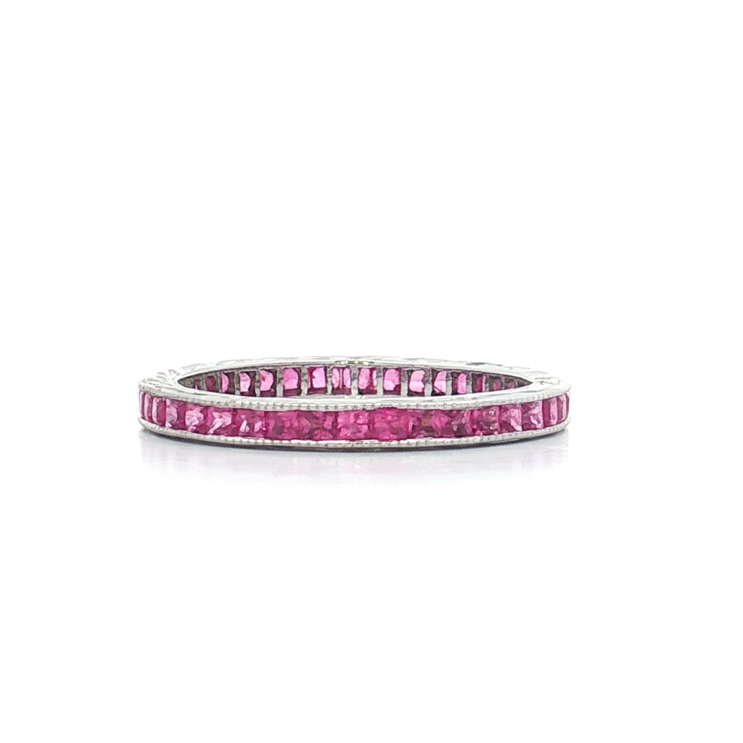 .86 French Cut Pink Sapphire Eternity Band 18k