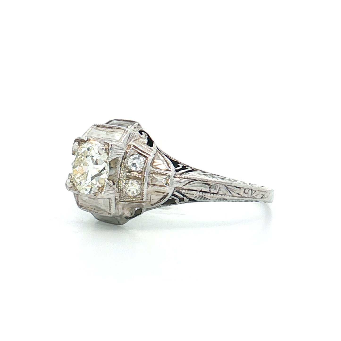 .50 Antique European Diamond Engagement Ring 18k