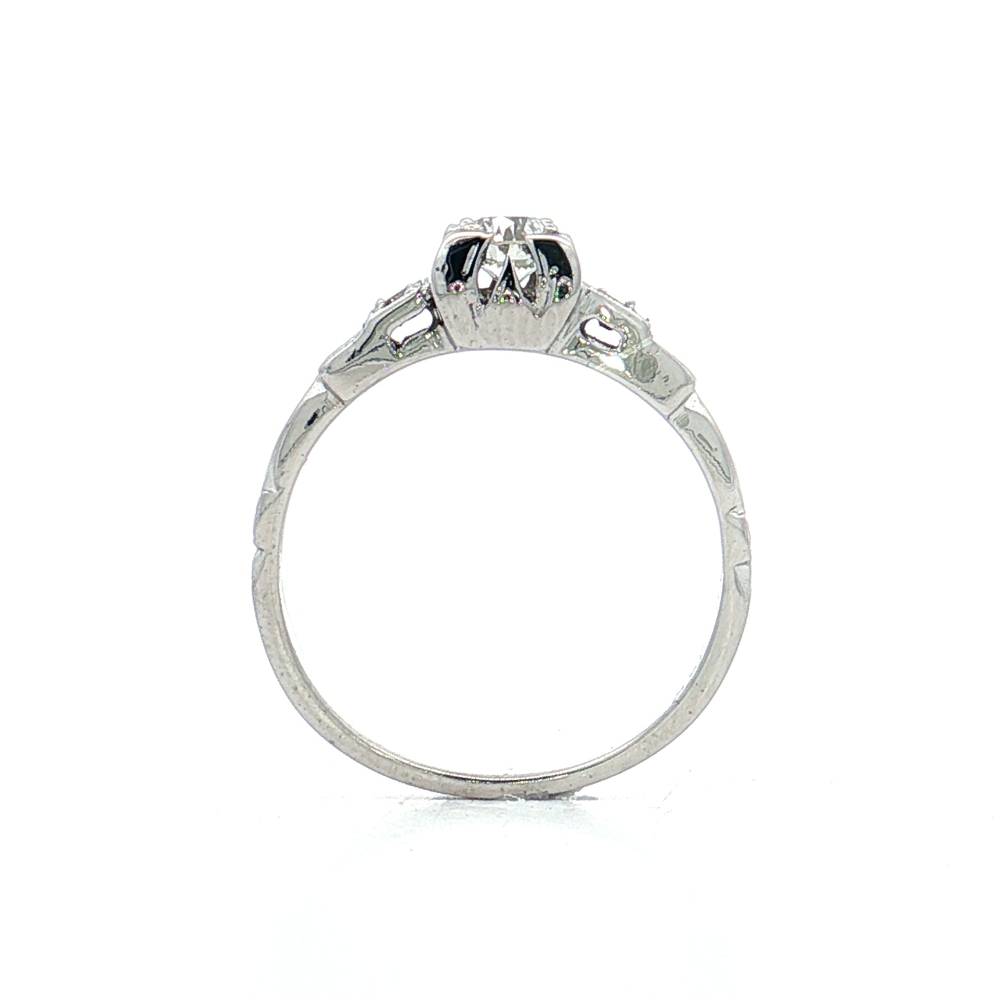 .28 Vintage Deco Diamond Engagement Ring 18k