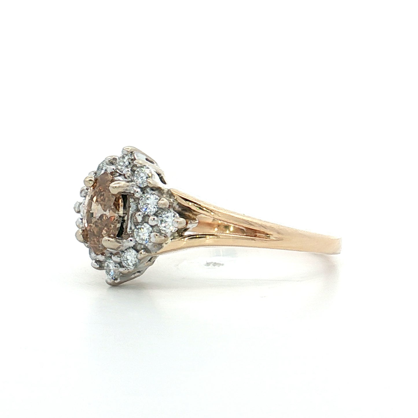 .40 Marquise Cognac Diamond Engagement Ring 14k