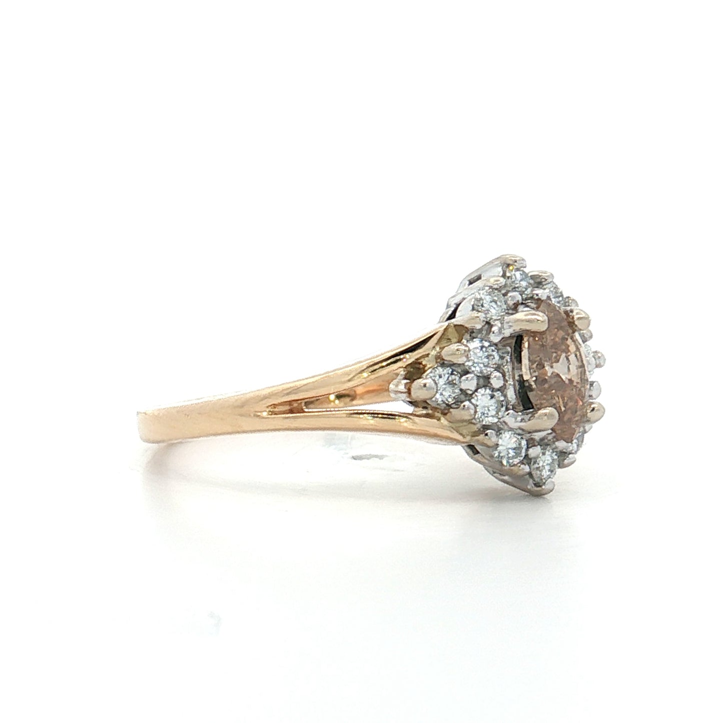 .40 Marquise Cognac Diamond Engagement Ring 14k