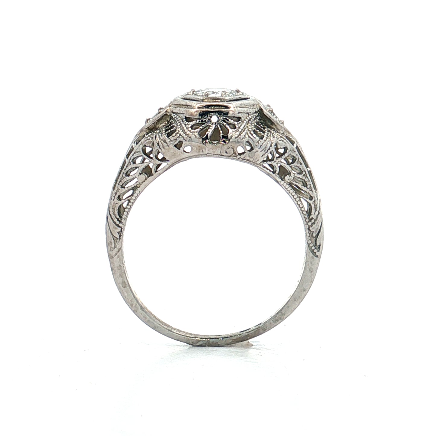 .25 Antique Diamond Three Stone Engagement Ring 18k