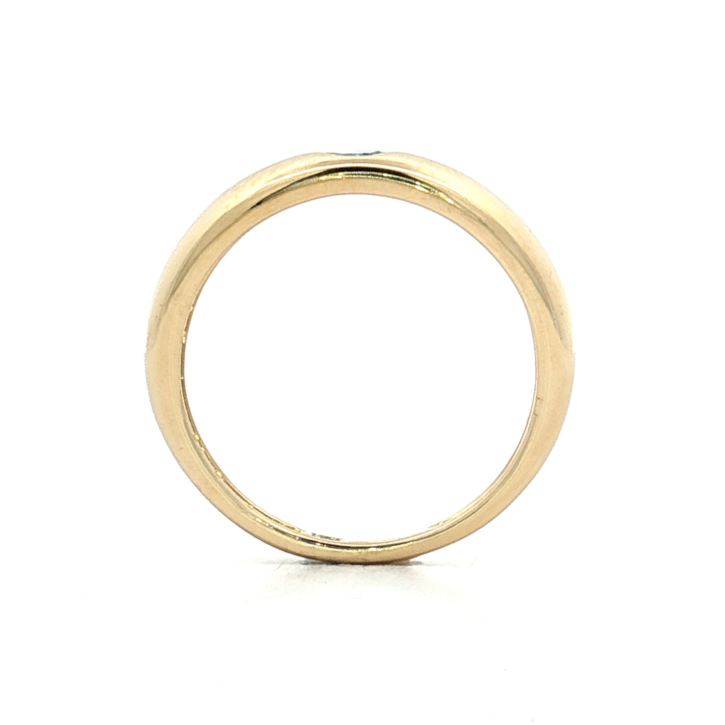 .14 Flush Set Blue Topaz Stacking Ring 14k Yellow Gold