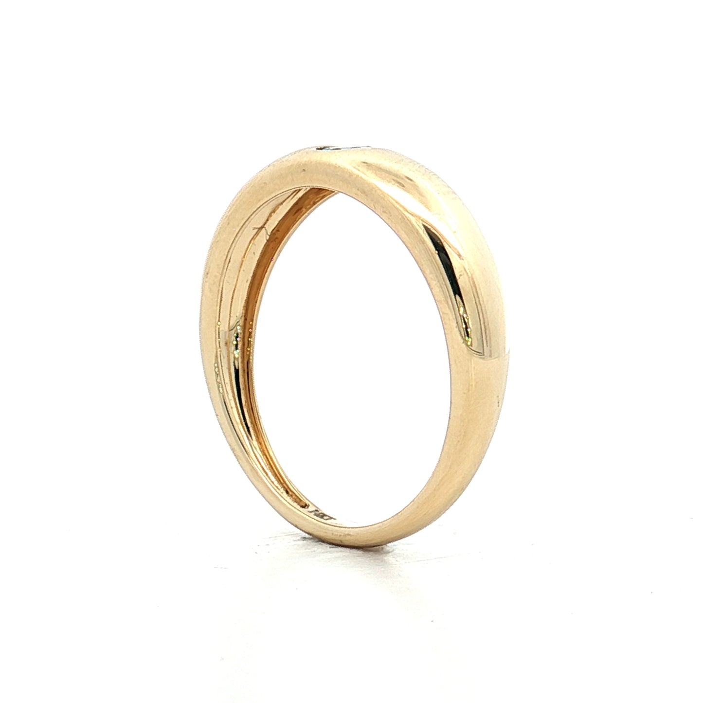 .14 Flush Set Blue Topaz Stacking Ring 14k Yellow Gold