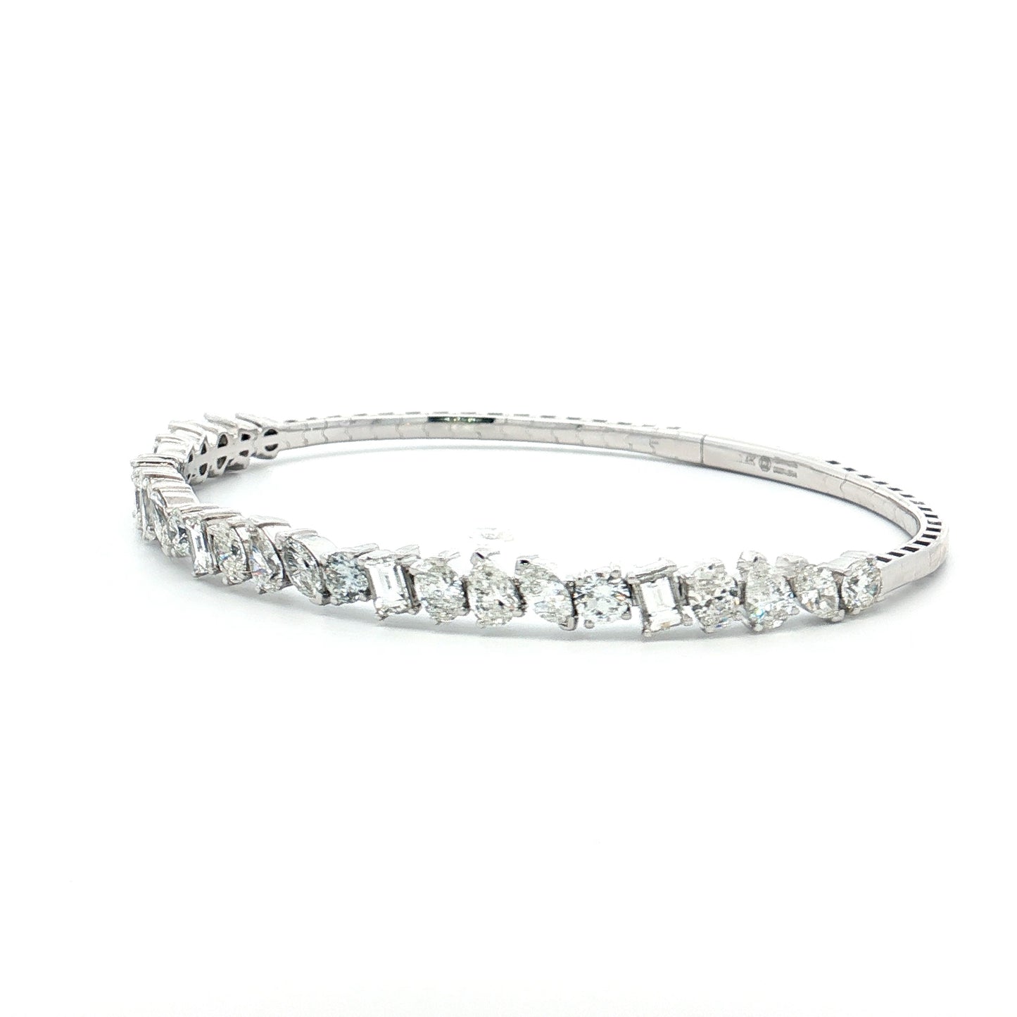 4.75 Diamond Flexible Bangle Bracelet 14k White Gold
