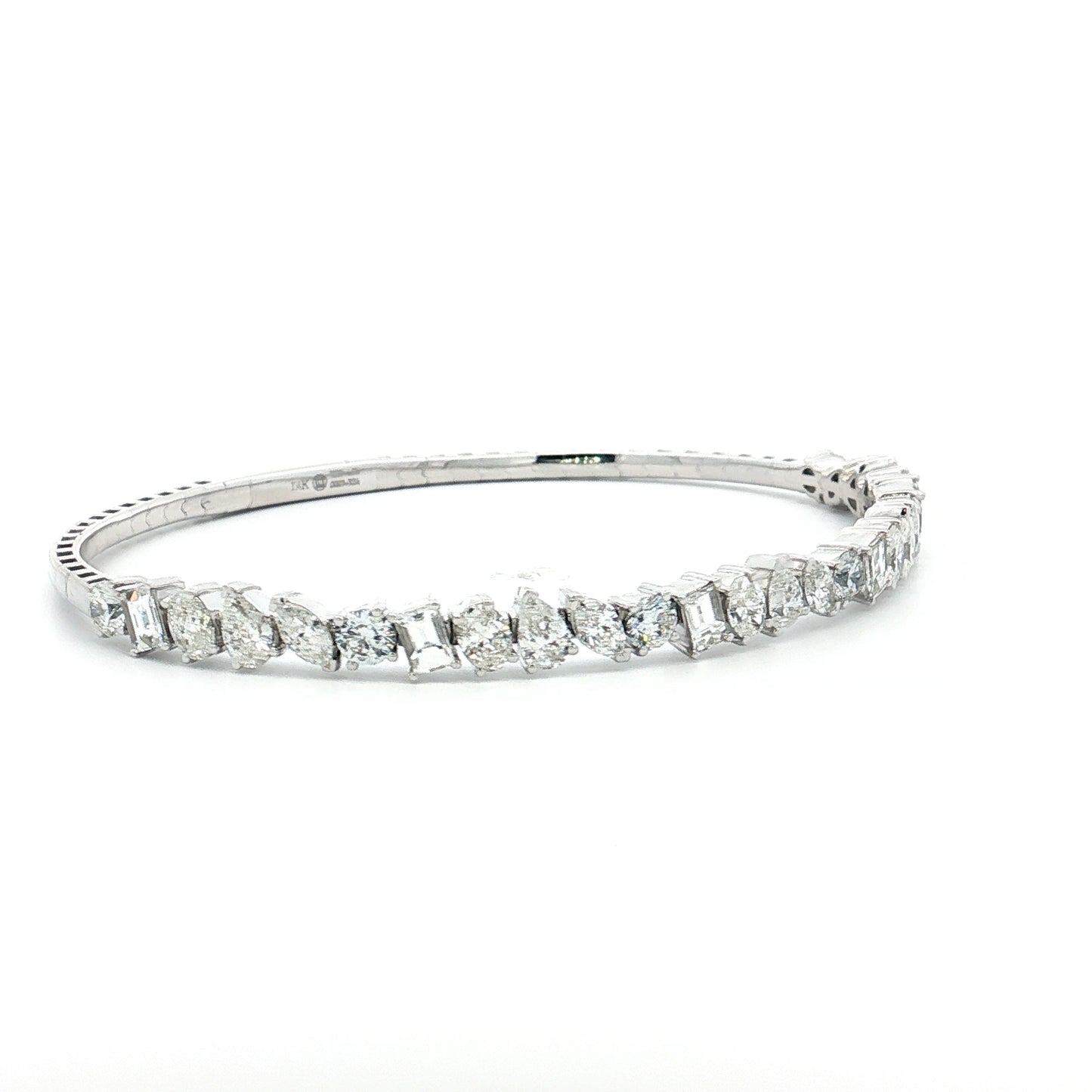 4.75 Diamond Flexible Bangle Bracelet 14k White Gold
