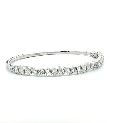 4.75 Diamond Flexible Bangle Bracelet 14k White Gold