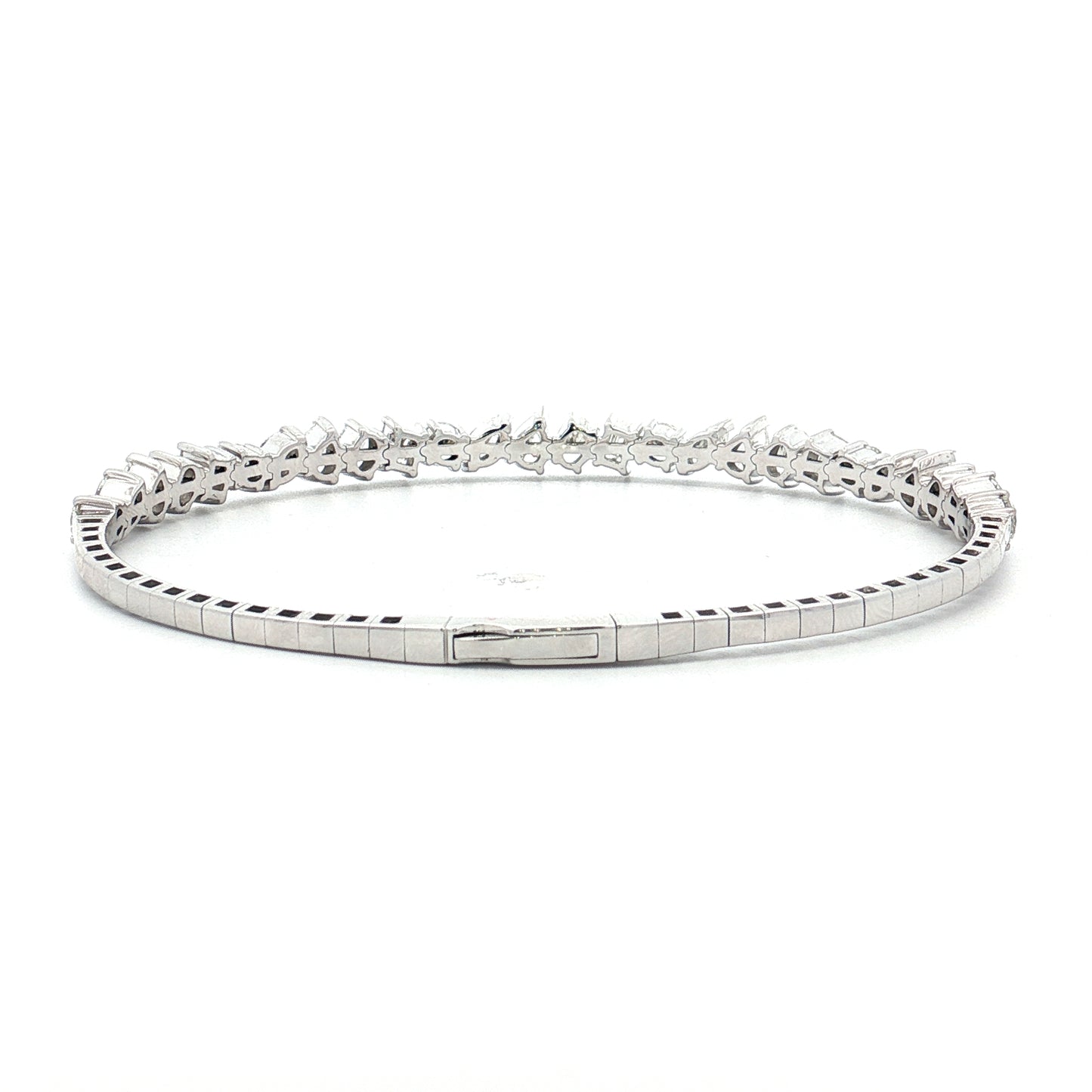 4.75 Diamond Flexible Bangle Bracelet 14k White Gold