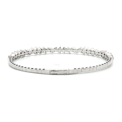 4.75 Diamond Flexible Bangle Bracelet 14k White Gold