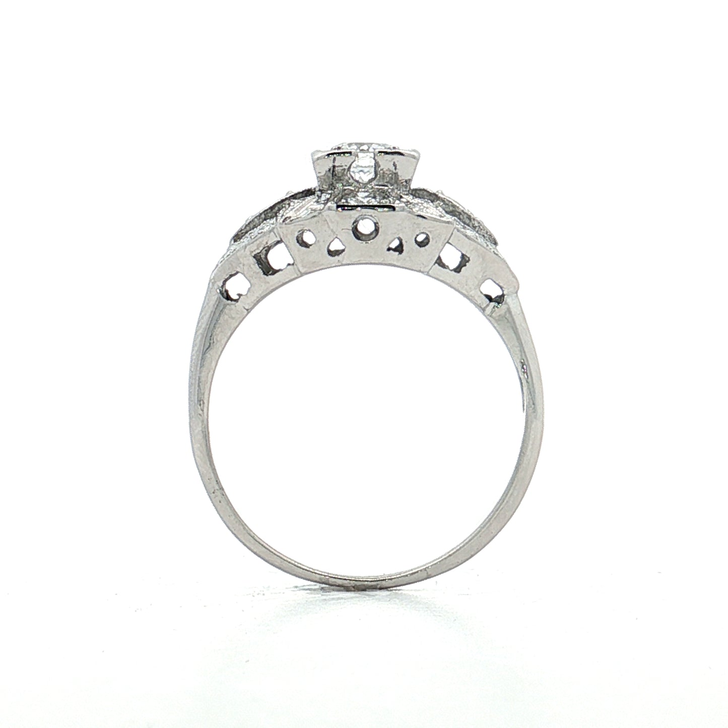 .28 Vintage Deco Transitional Diamond Engagement Ring Platinum