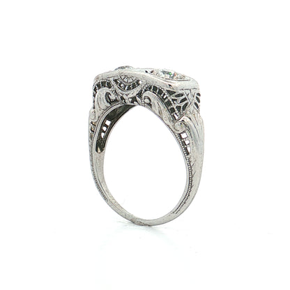 .58 Art Deco Toi Et Moi Diamond Ring 18k White Gold