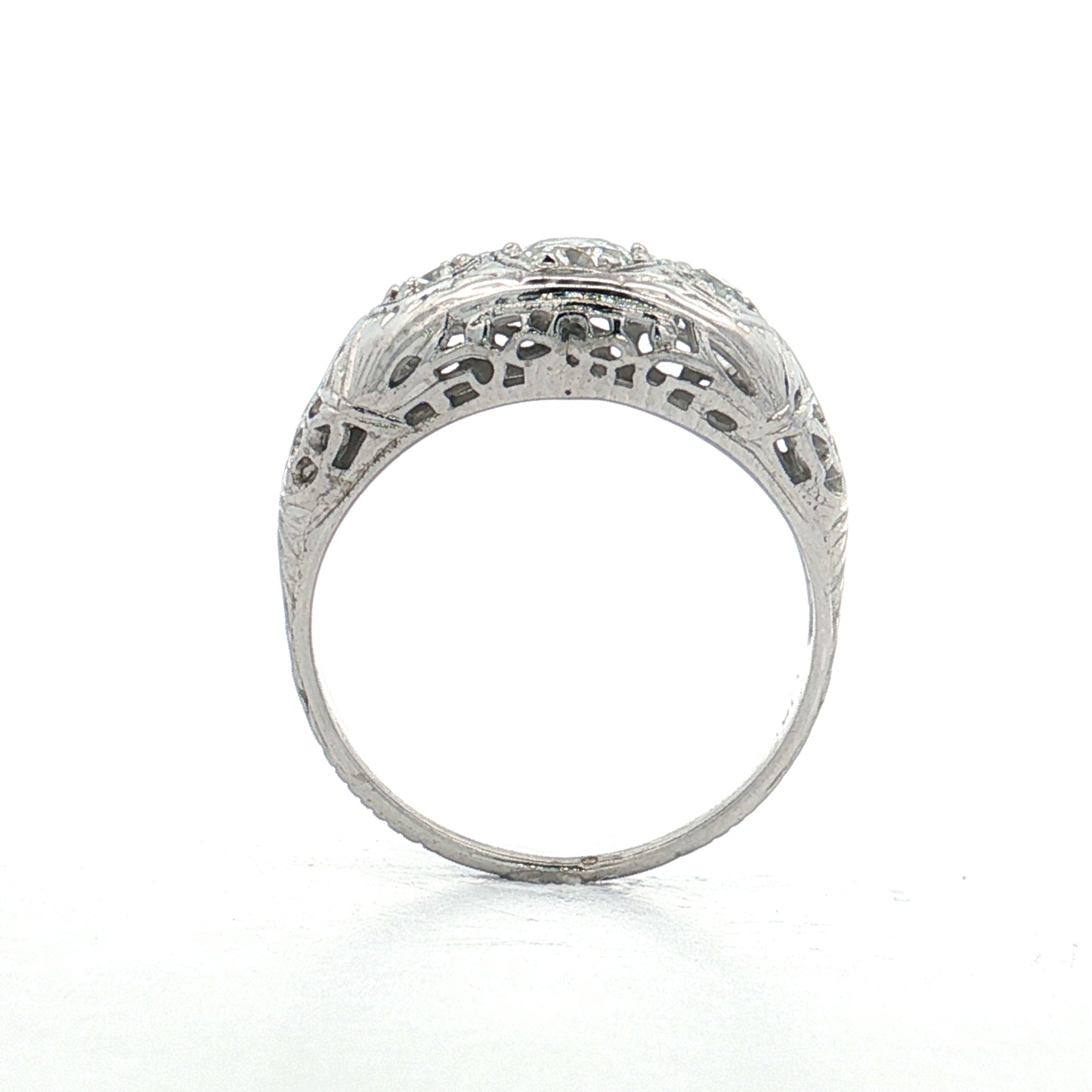 .38 Antique Three-Stone Diamond Engagement Ring 18k