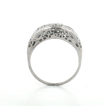 .38 Antique Three-Stone Diamond Engagement Ring 18k