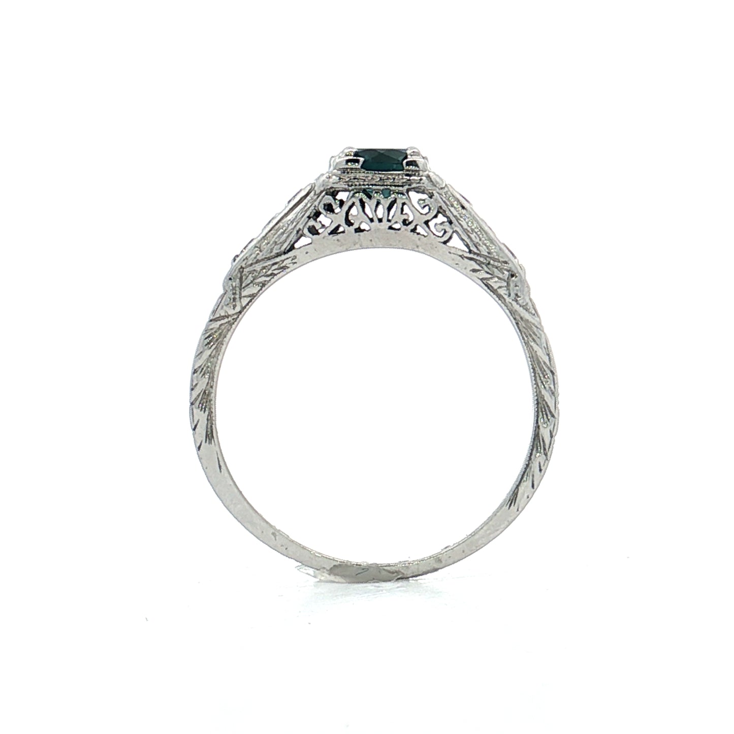 .50 Vintage Deco Sapphire Engagement Ring 18k