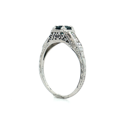 .50 Vintage Deco Sapphire Engagement Ring 18k