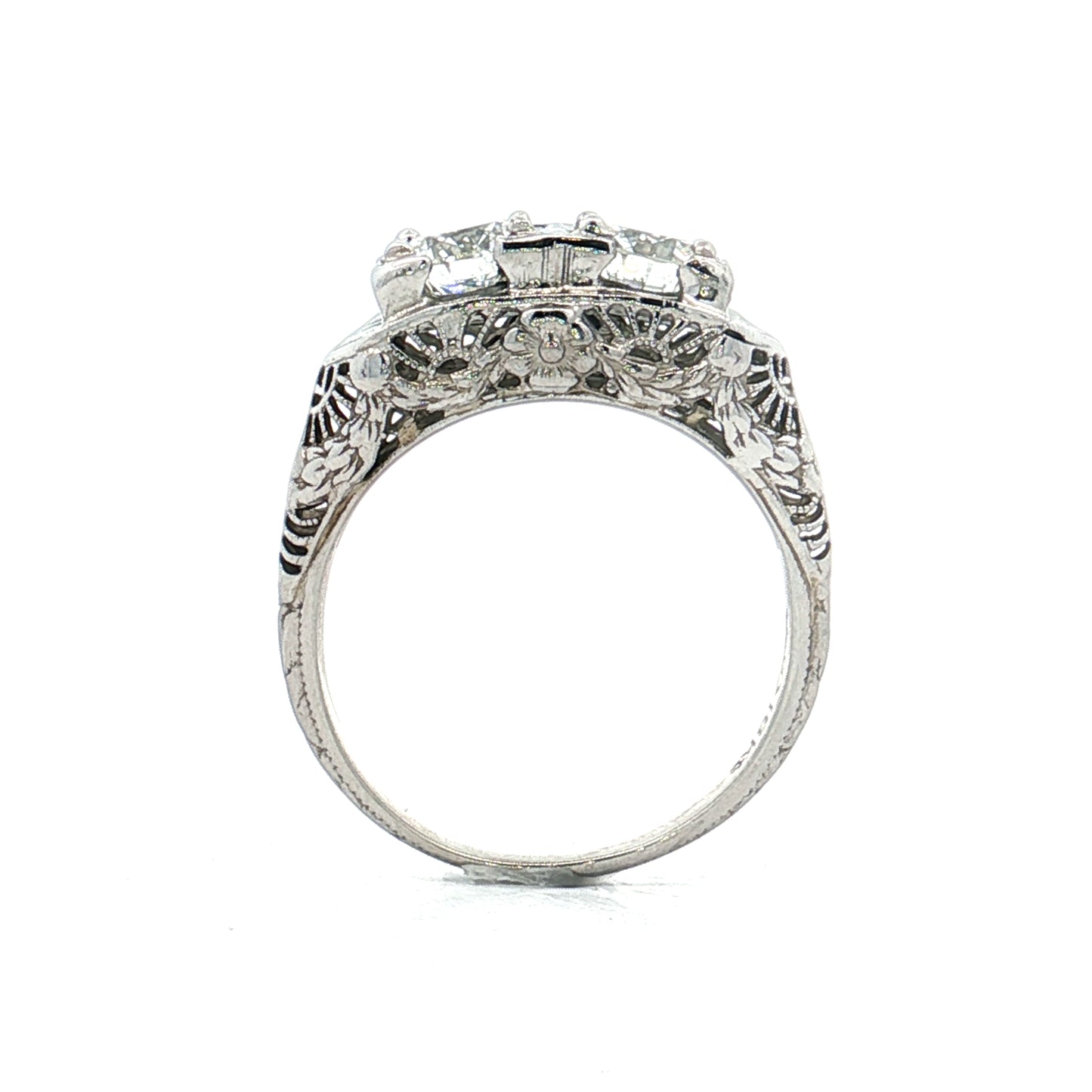 1.45 Vintage Toi Et Moi Diamond Ring 18k White Gold