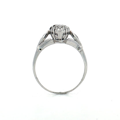 .30 Vintage Diamond Navette Cocktail Ring 14k