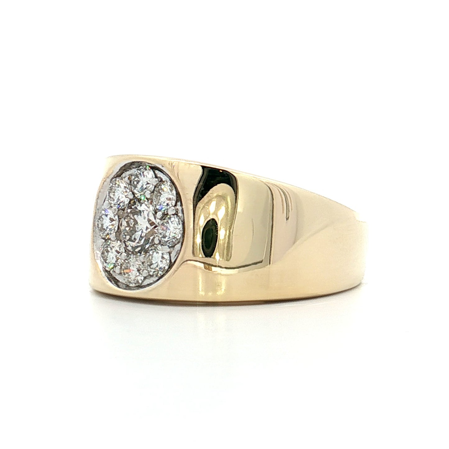 .85 Round Brilliant Diamond Cocktail Ring 14k Yellow Gold