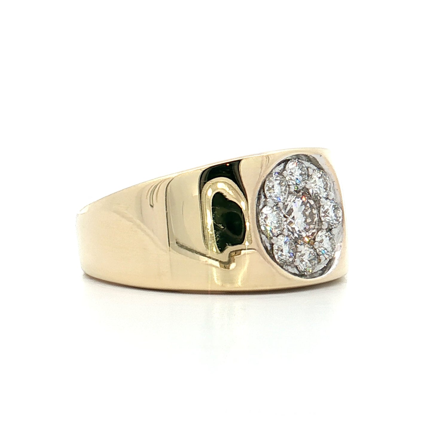 .85 Round Brilliant Diamond Cocktail Ring 14k Yellow Gold