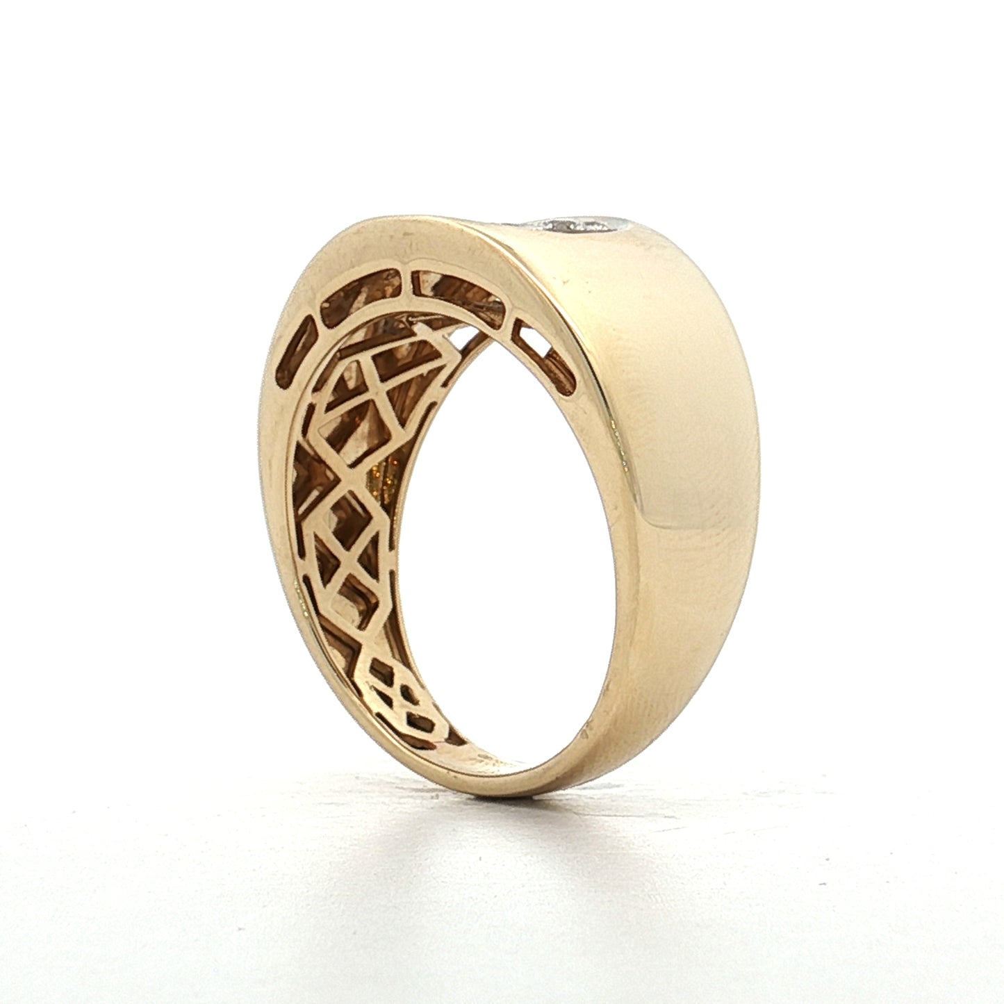 .85 Round Brilliant Diamond Cocktail Ring 14k Yellow Gold