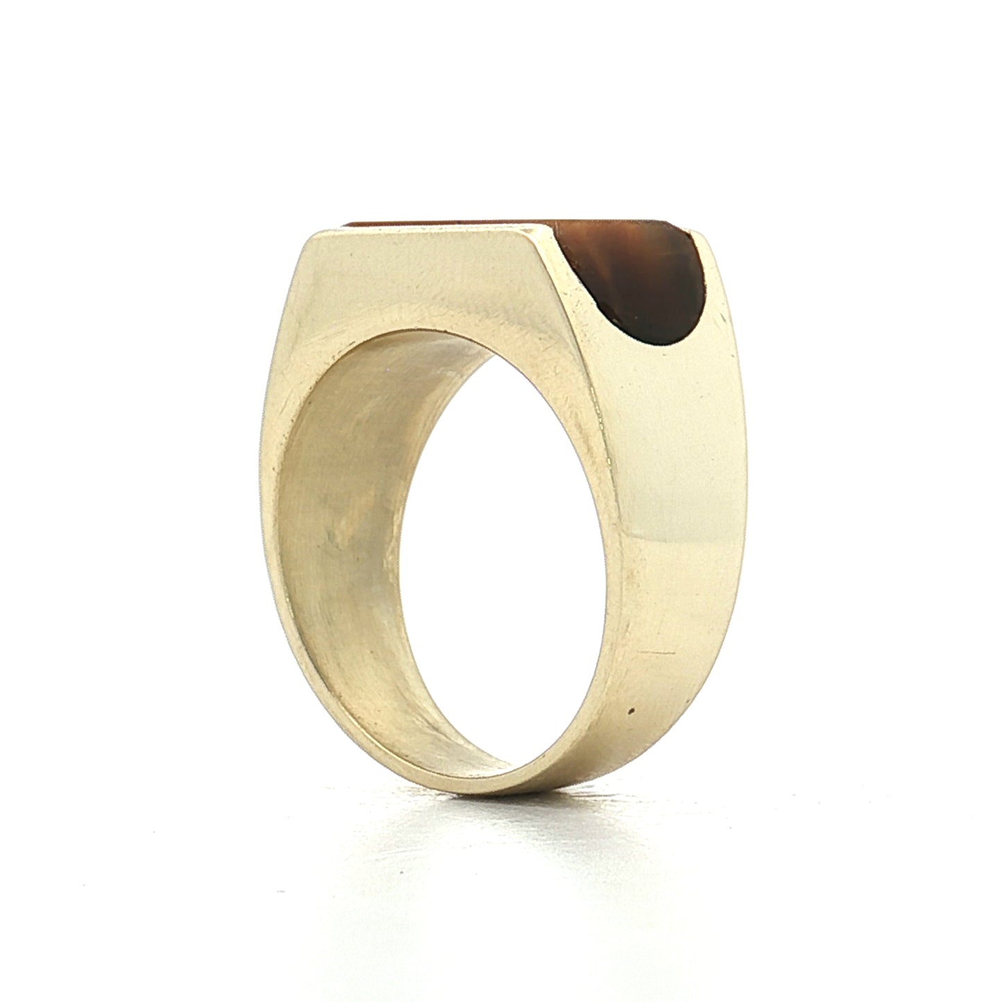 Vintage Mid-Century Tigers Eye Cocktail Ring 14k