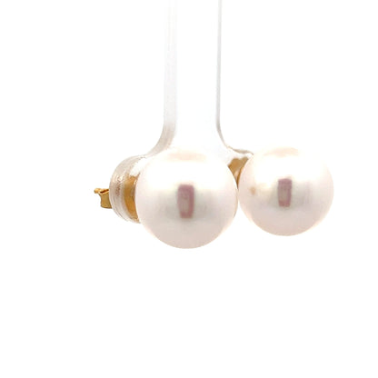 11.5mm Cultured Pearl Stud Earrings 14k Yellow Gold