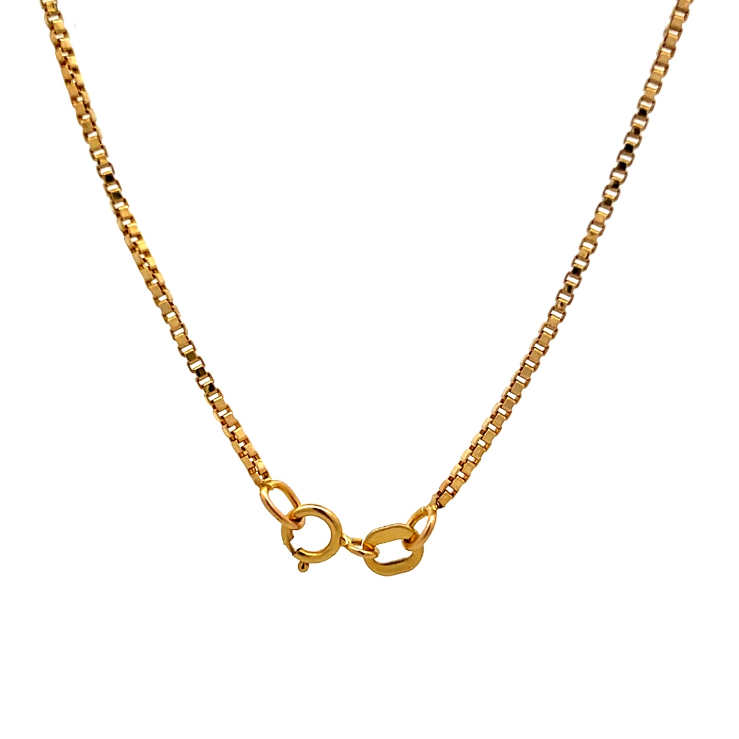 23" Square Link Box Chain Necklace 14k Yellow Gold