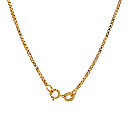 23" Square Link Box Chain Necklace 14k Yellow Gold