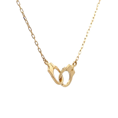 18" Handcuff Pendant Necklace 14k Yellow Gold