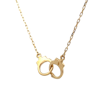 18" Handcuff Pendant Necklace 14k Yellow Gold
