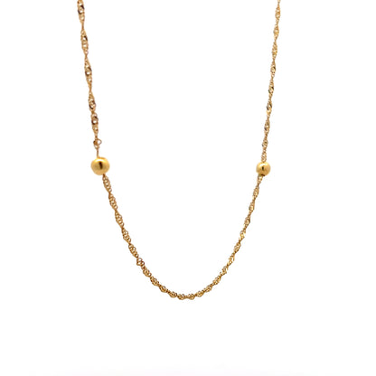26" Singapore Chain Necklace 18k Yellow Gold