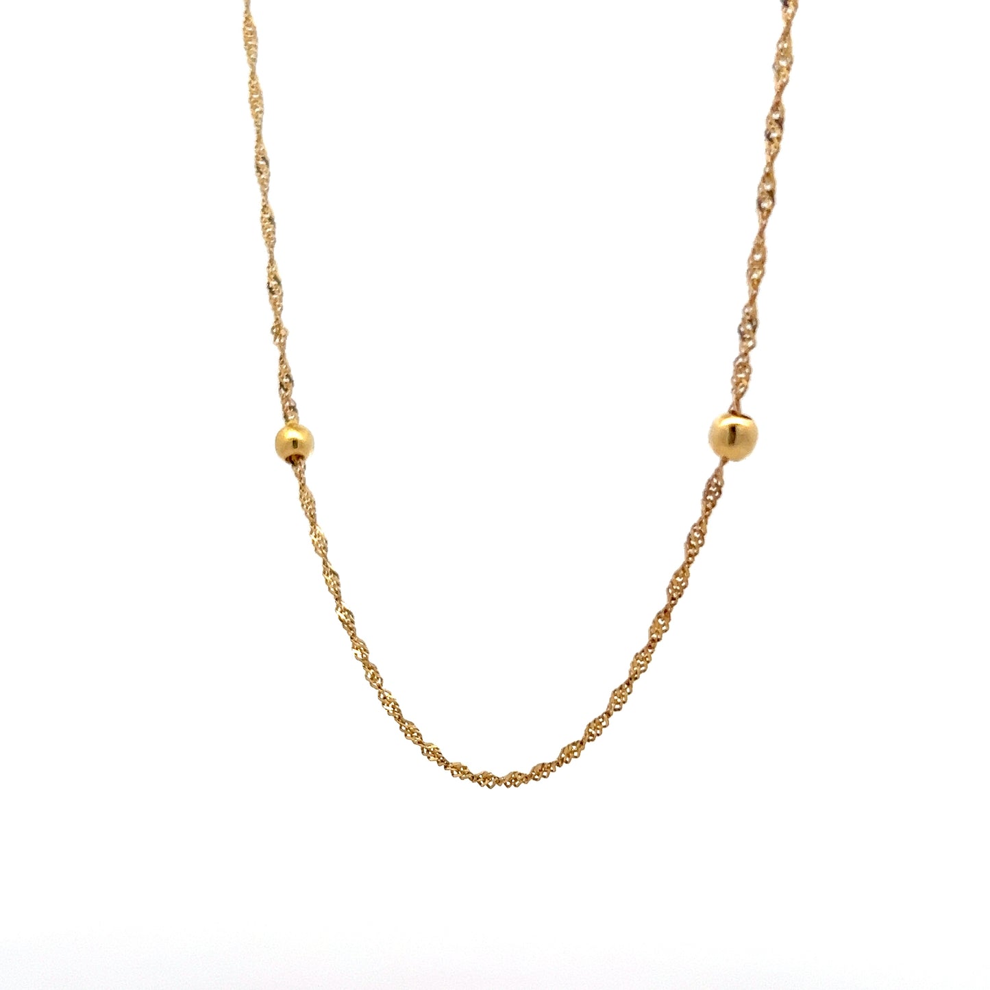 26" Singapore Chain Necklace 18k Yellow Gold