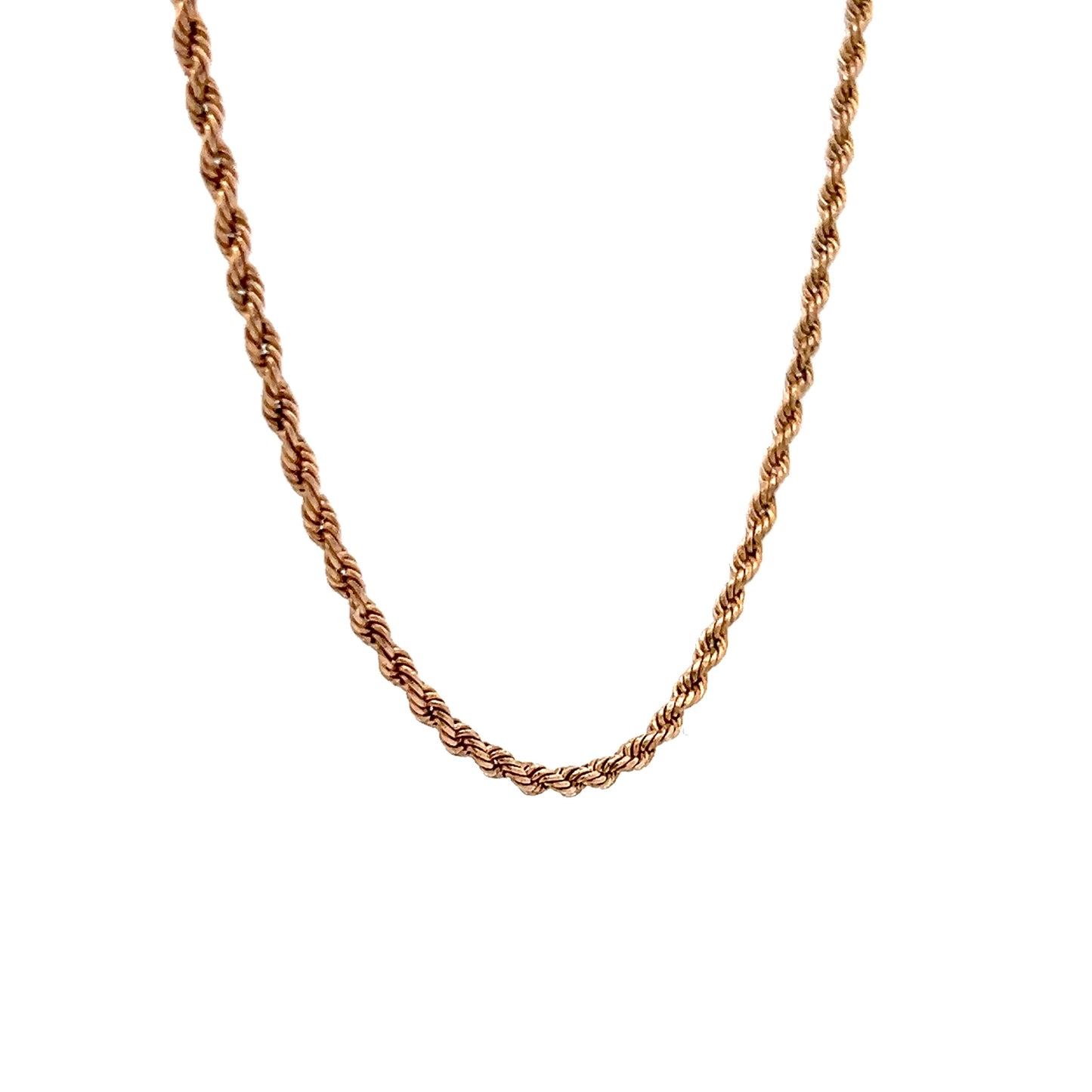 23" Rope Chain Necklace 14k Rose Gold
