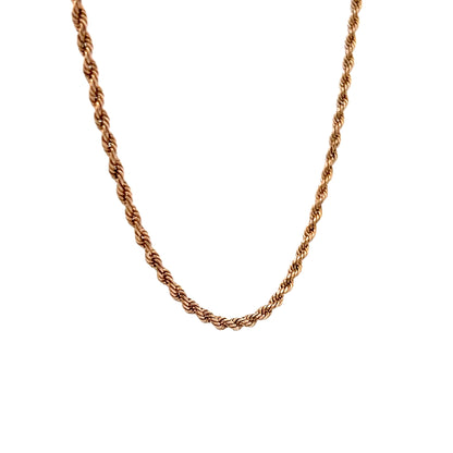 23" Rope Chain Necklace 14k Rose Gold