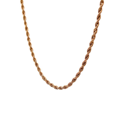 23" Rope Chain Necklace 14k Rose Gold