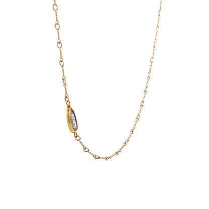 .70 Salt & Pepper Diamond Slice Necklace 18k Yellow Gold