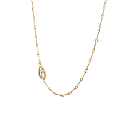 .70 Salt & Pepper Diamond Slice Necklace 18k Yellow Gold