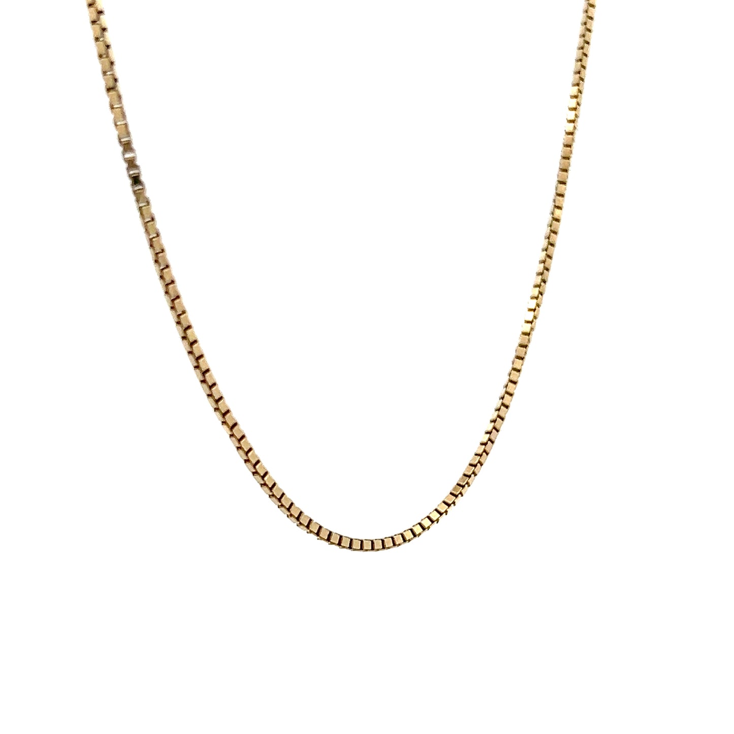 18" Box Chain Necklace 14k Yellow Gold